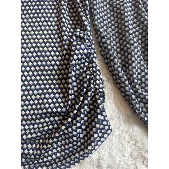 CHENAULT Womens Bell Sleeve Wear To Work Faux Wrap Top Multicolor Size M - Picture 4 of 9